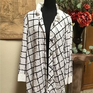 Ali Miles Black and White Checkered Blouse